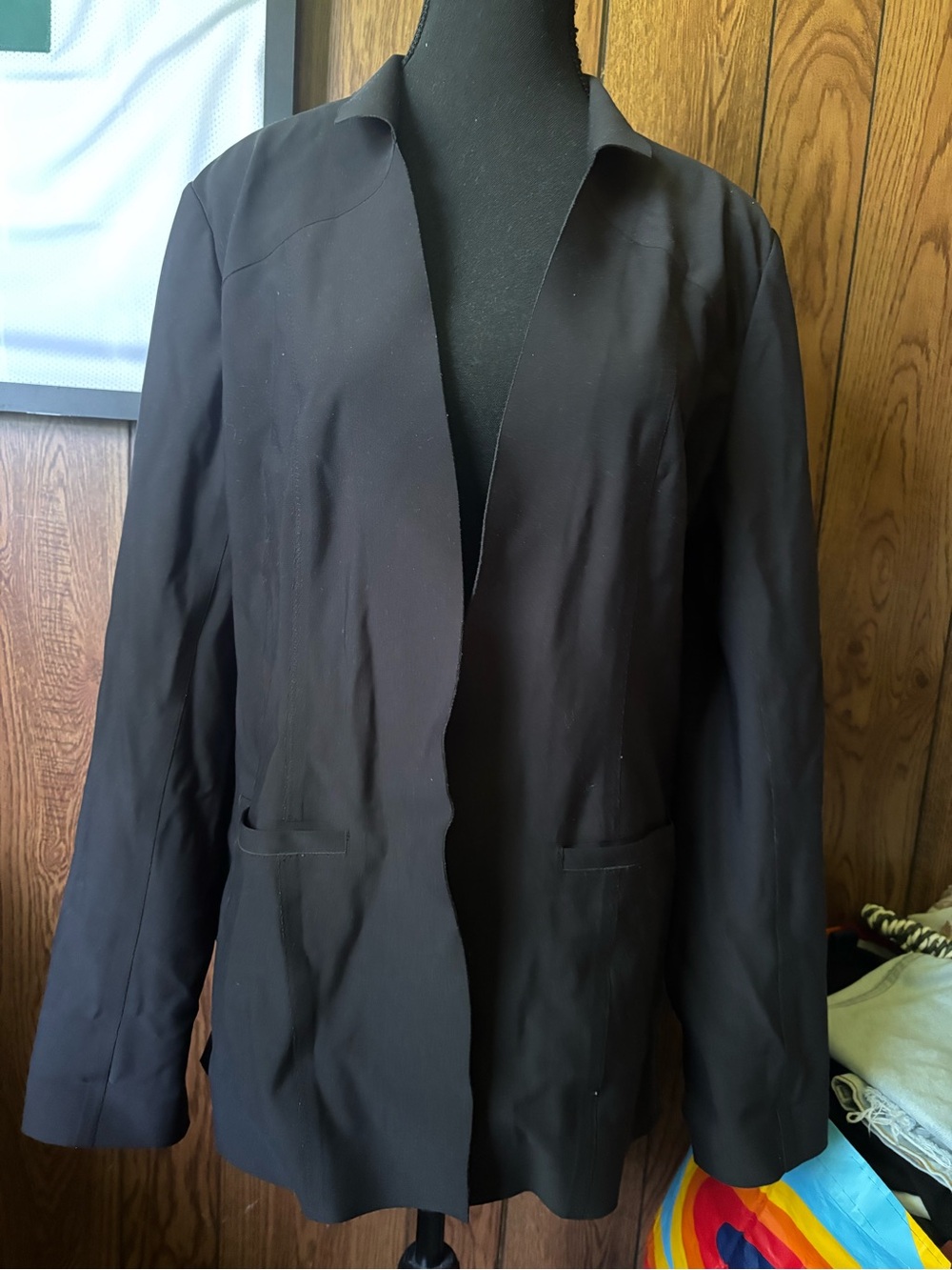 Athleta Black Lightweight Open-Front Blazer
